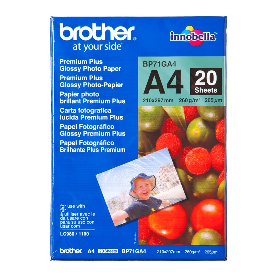 Brother BP71GA4 A4 Glossy Paper 20 Sheets 260gsm