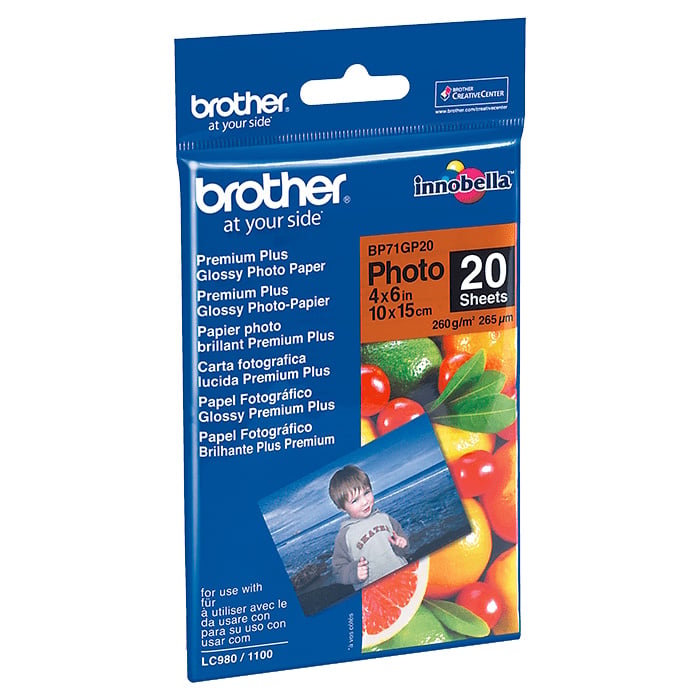 Brother BP71GP20 6 x 4 Glossy Paper 20 Sheets 260gsm