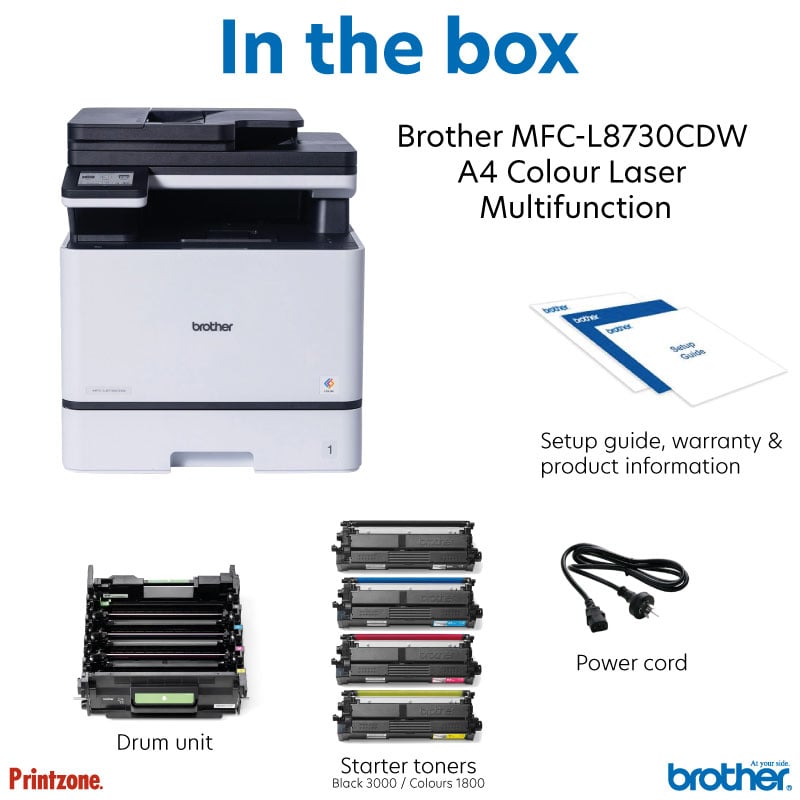 Brother MFC-L8730CDW Colour Laser Multi-Function Printer - 31ppm / Duplex / Wireless