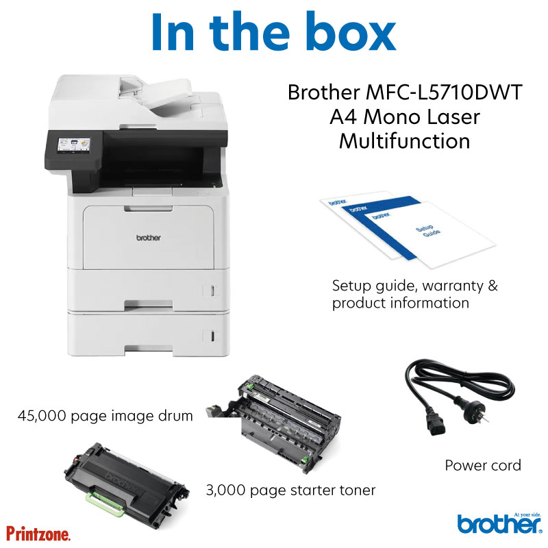 Brother MFC-L5710DWT Mono Multifunction Laser Printer Extra Tray / Duplex / Wireless / 48ppm