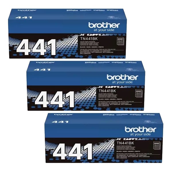 Genuine Brother TN-441BK Black Toner 3 PACK