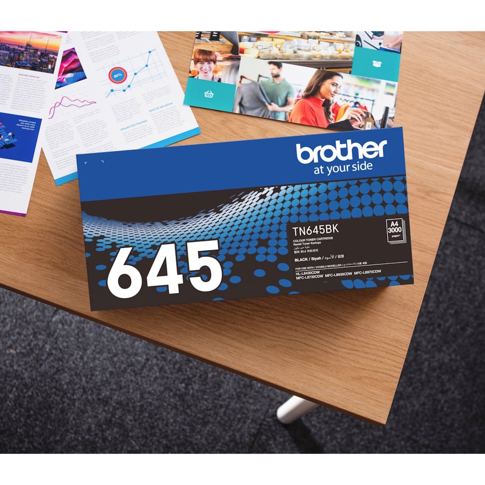 Genuine Brother TN-645BK Black Toner 2 PACK