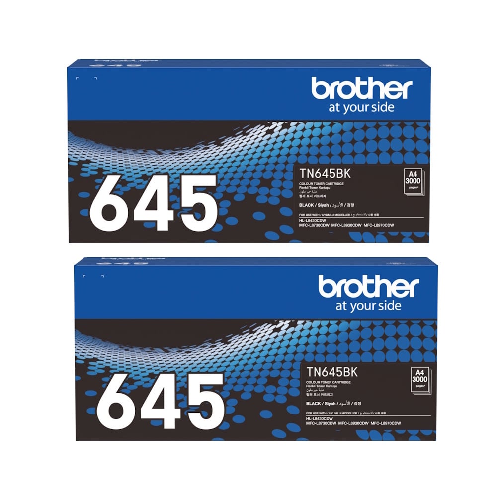Genuine Brother TN-645BK Black Toner 2 PACK