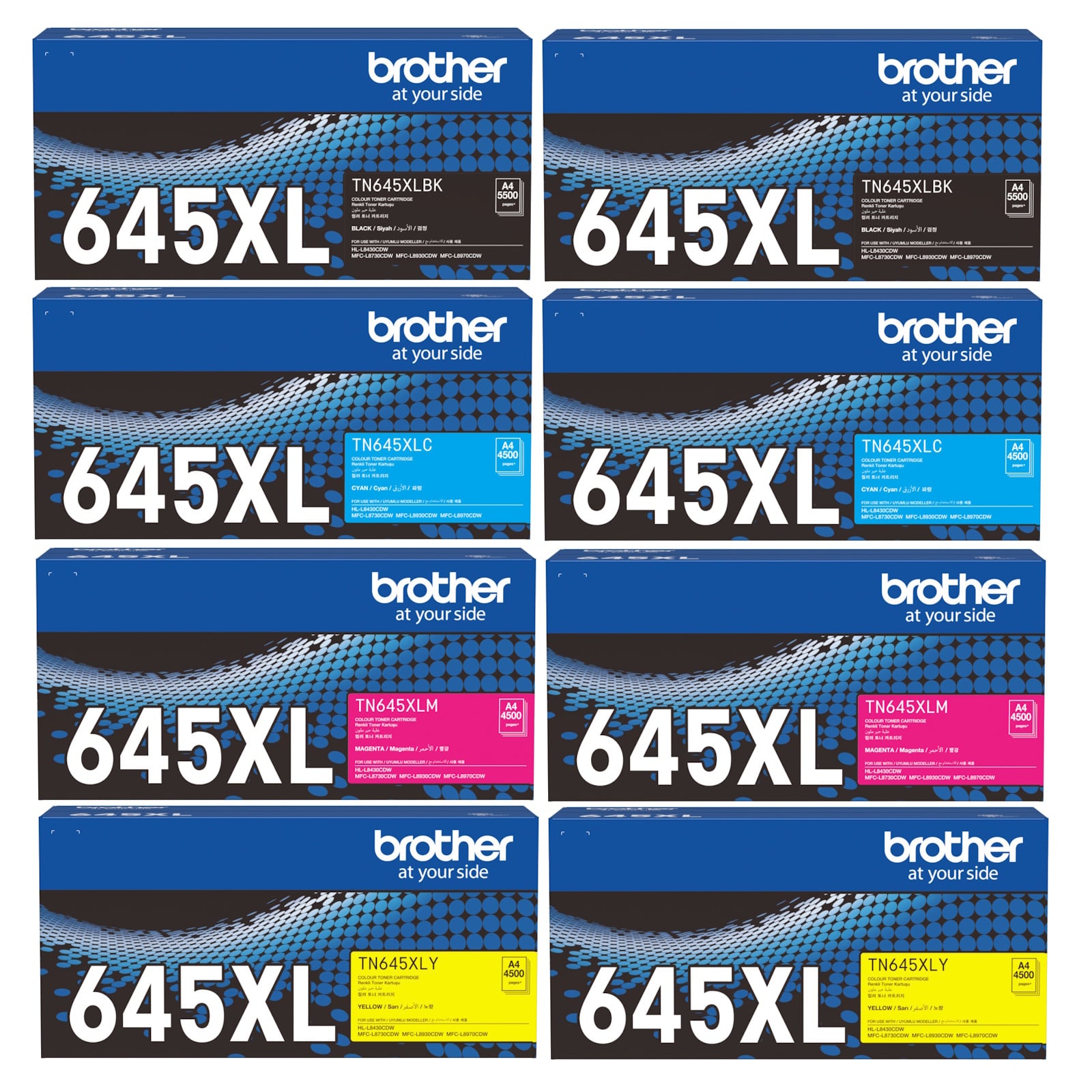 Genuine Brother TN-645XL High Yield Toner Double Combo Value Pack