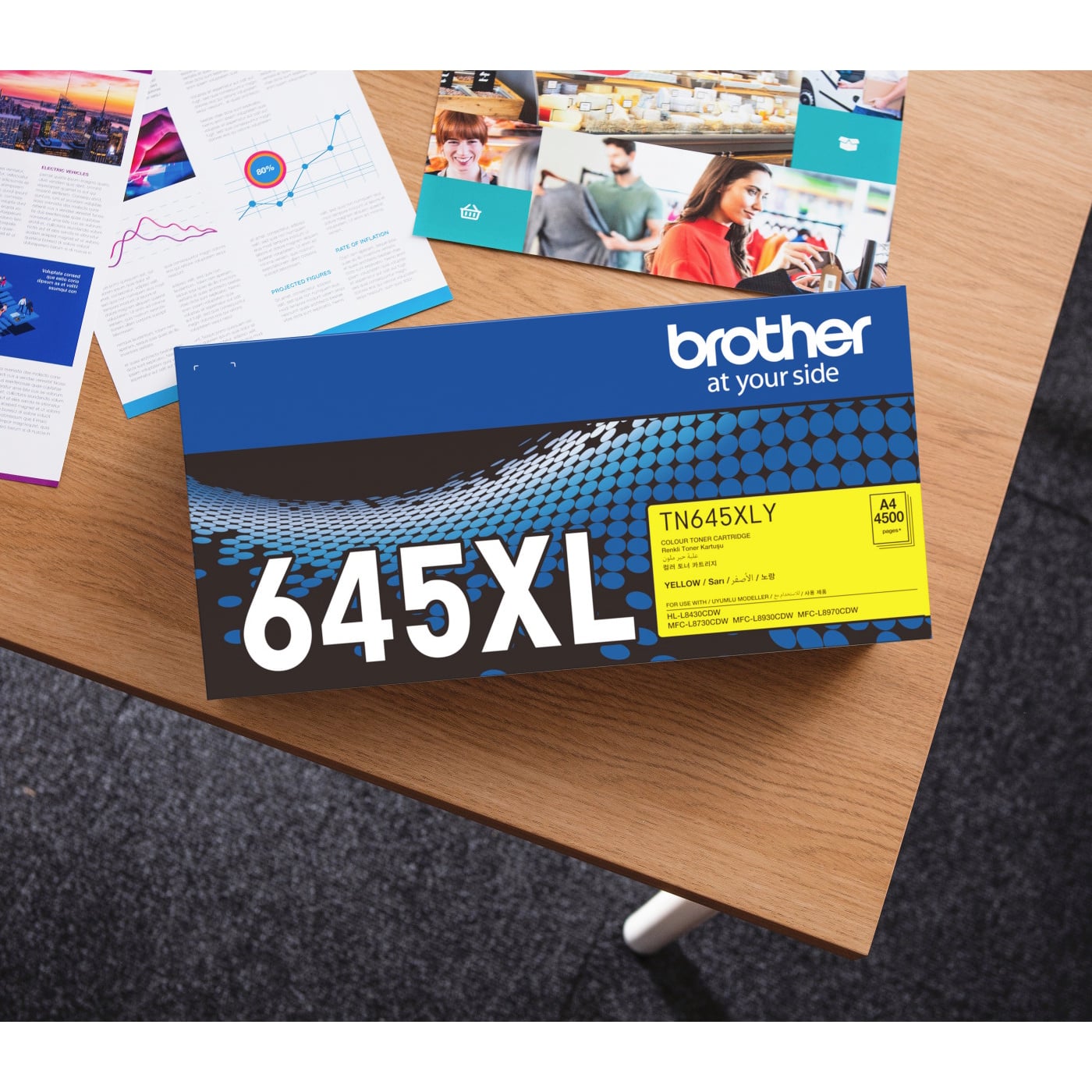 Genuine Brother TN-645XLY High Yield Yellow Toner