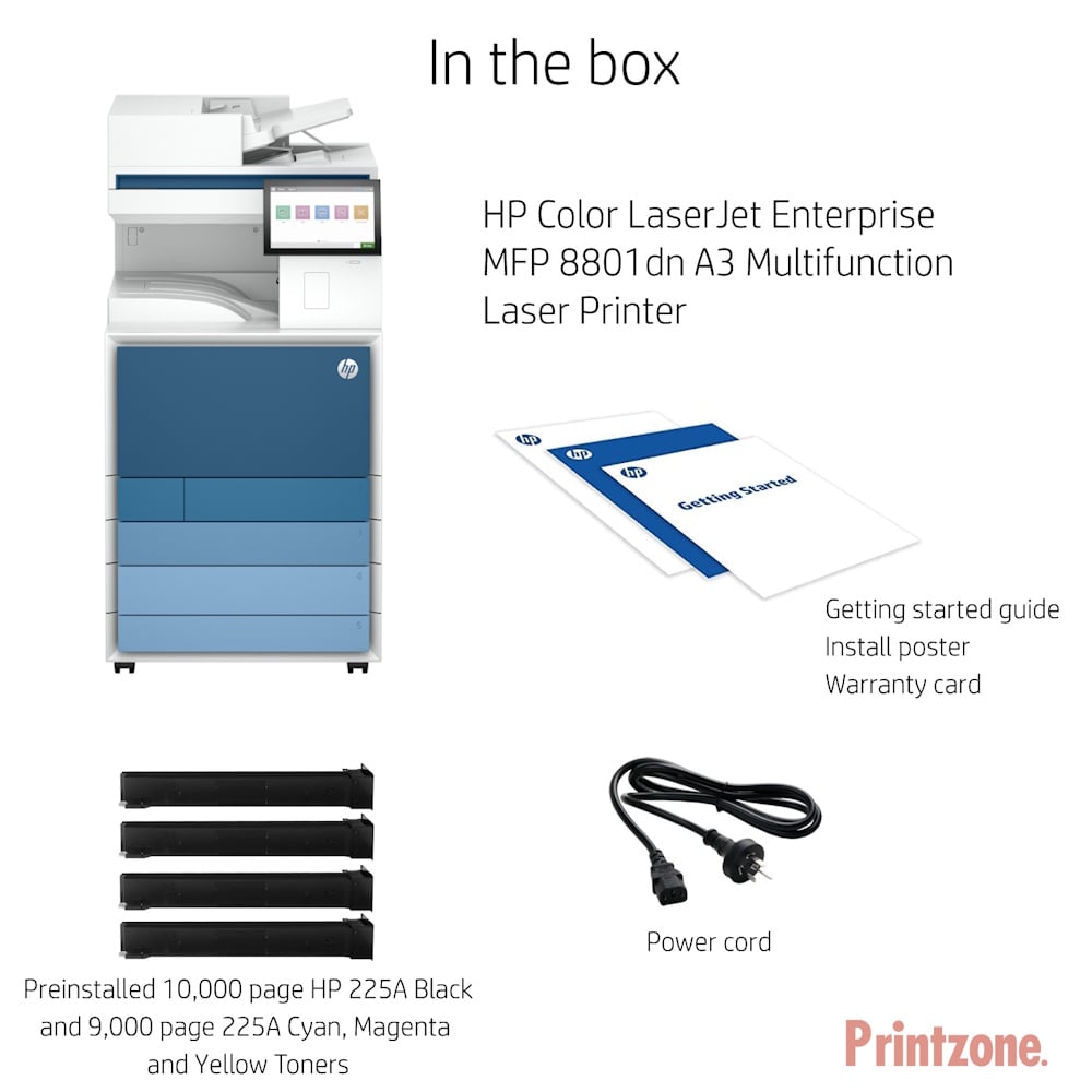 HP Colour LaserJet Enterprise MFP 8801dn A3 Multifunction Printer 9S184A