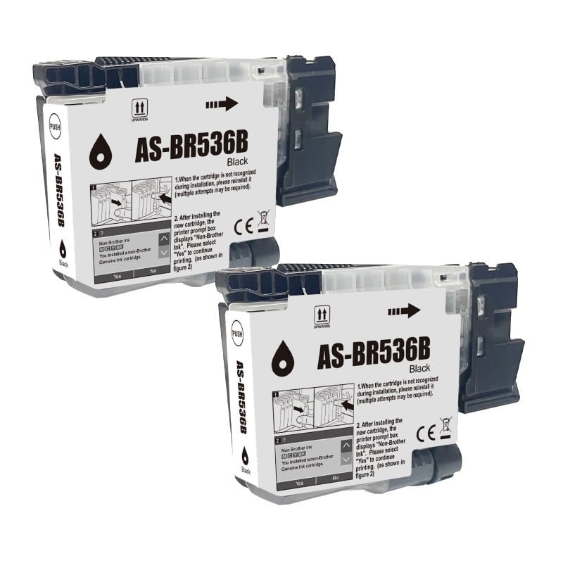 Compatible Brother LC536 Black Ink 2 PACK LC536BK Compatible Brother LC536 Black Ink 2 PACK LC536BK