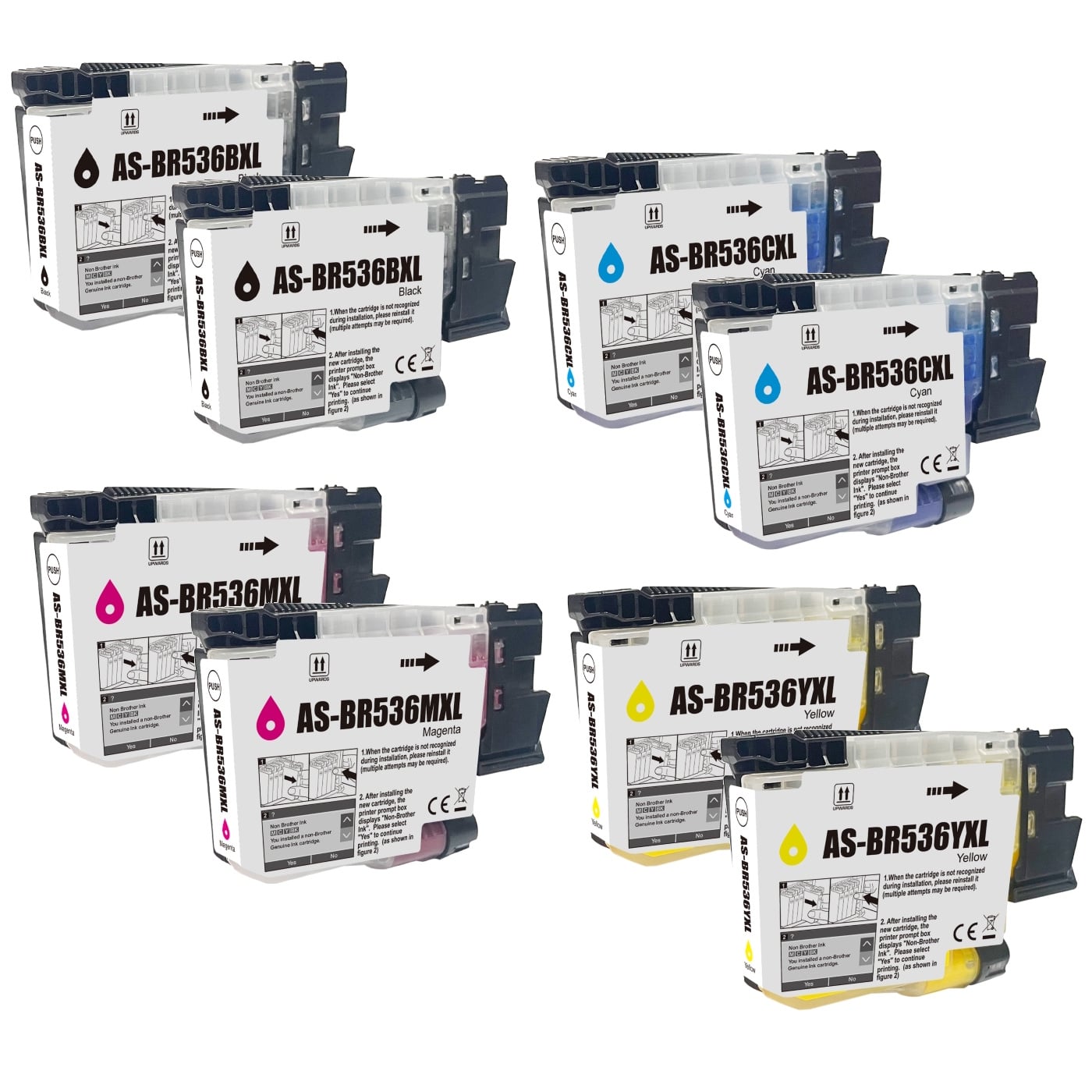 Compatible Brother LC536XL High Yield Ink Double Combo Value Pack Compatible Brother LC536XL High Yield Ink Double Combo Value Pack