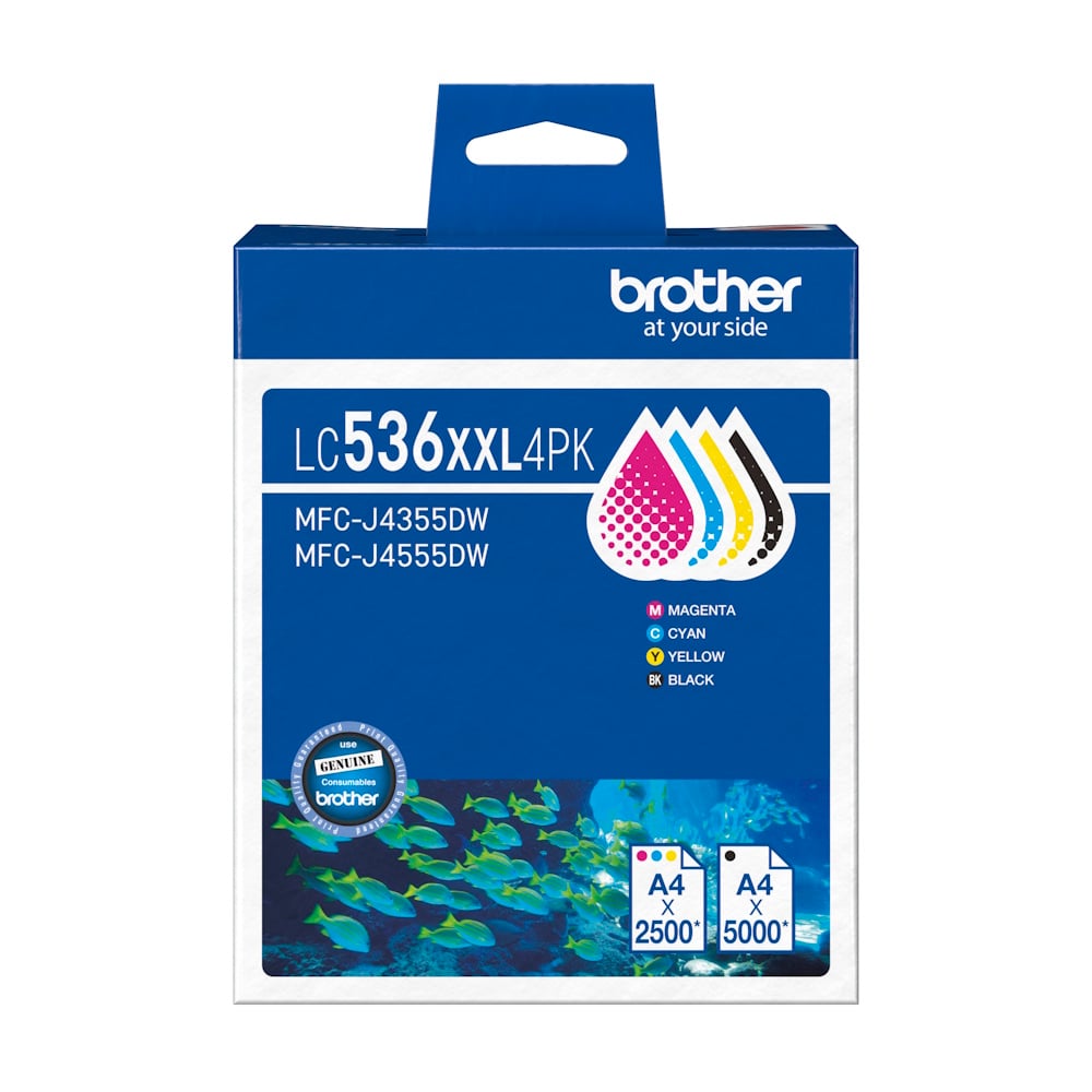 Genuine Brother LC536XXL Extra High Yield Ink Combo Value Pack
