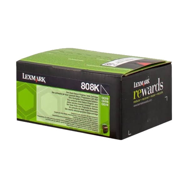 Genuine Lexmark 80C80K0 808K Black Toner