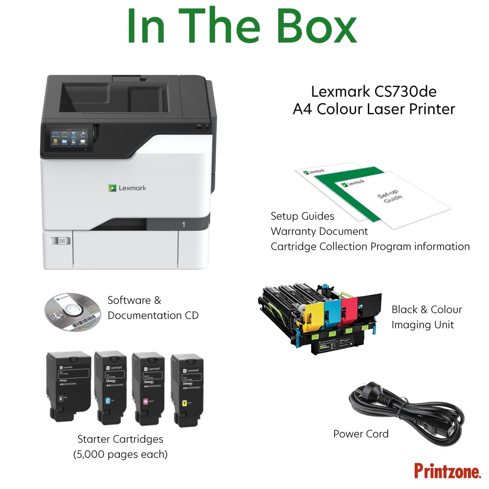 Lexmark CS730de Colour Laser Printer 40ppm / Duplex / Ethernet