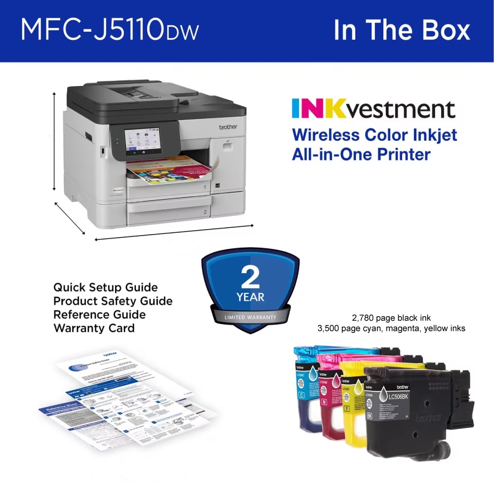 Brother MFC-J5110DW INKvestment Tank Colour Multifunction Inkjet Printer