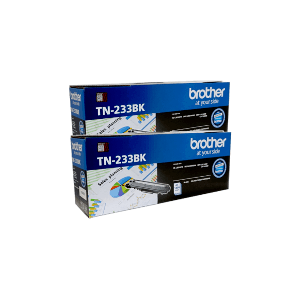Genuine Brother TN-233BK Black Toner 2 PACK