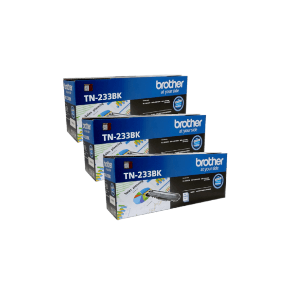 Genuine Brother TN-233BK Black Toner 3 PACK