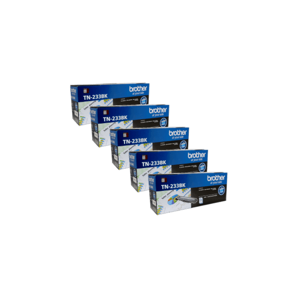 Genuine Brother TN-233BK Black Toner 5 PACK