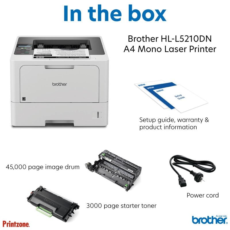 Brother HL-L5210DN Mono Laser Printer Duplex / Ethernet / 48ppm