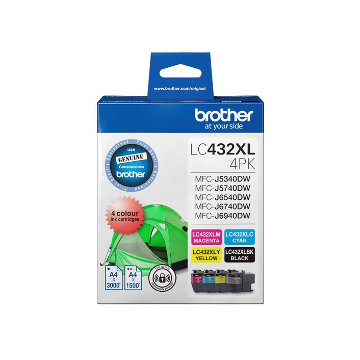 Genuine Brother LC432XL Ink Cartridge Combo Value Pack