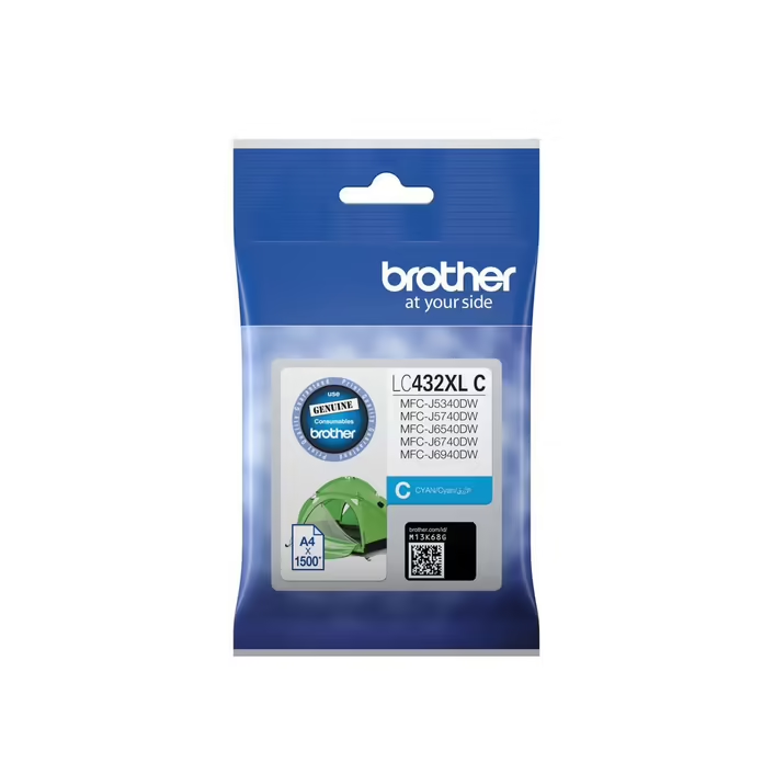 Genuine Brother LC432XLC High Yield Cyan Ink Cartridge