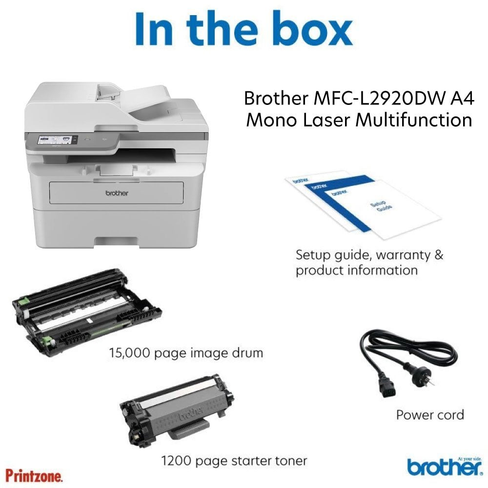 Brother MFC-L2920DW Mono Multifunction Laser Printer - Duplex, Wireless, 34ppm