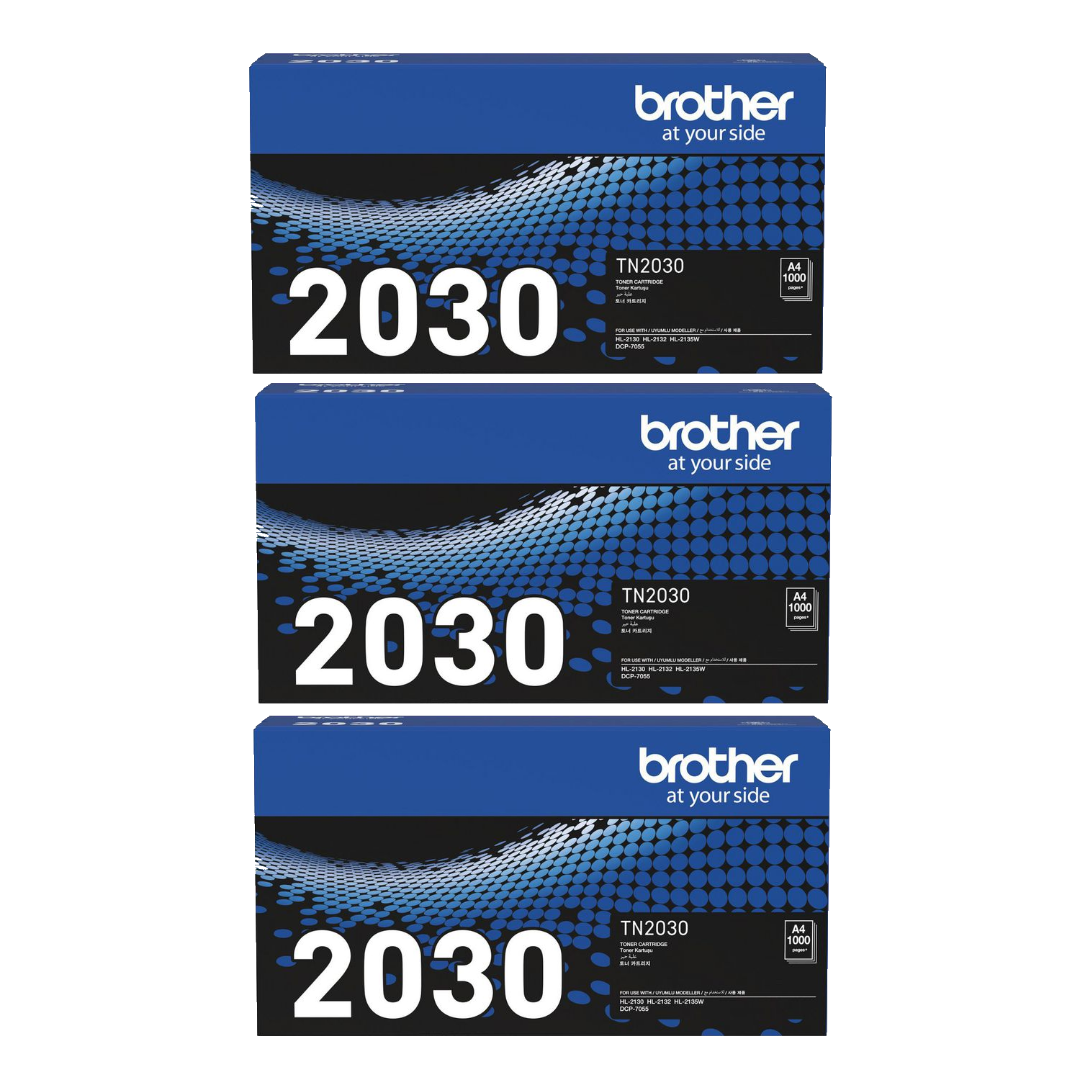 Genuine Brother TN-2030 Toner 3 PACK