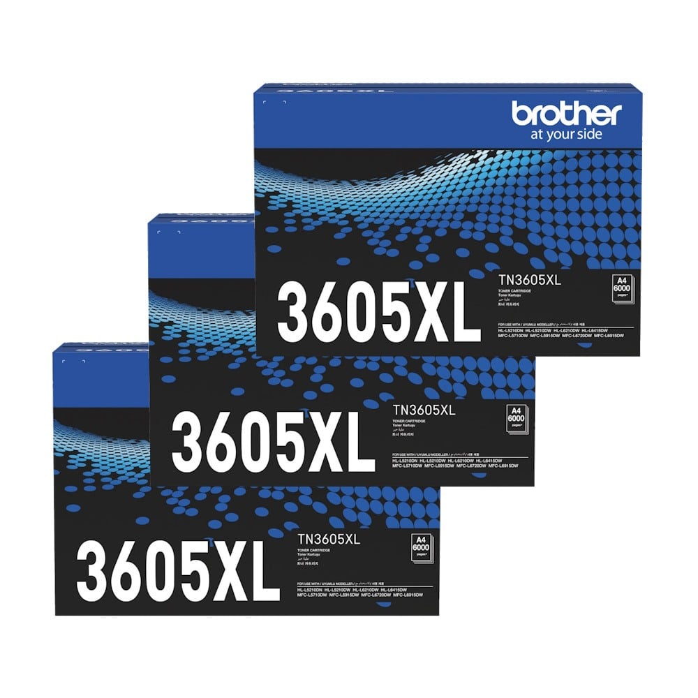 Genuine Brother TN3605XL Toner Cartridge High Yield 3 PACK