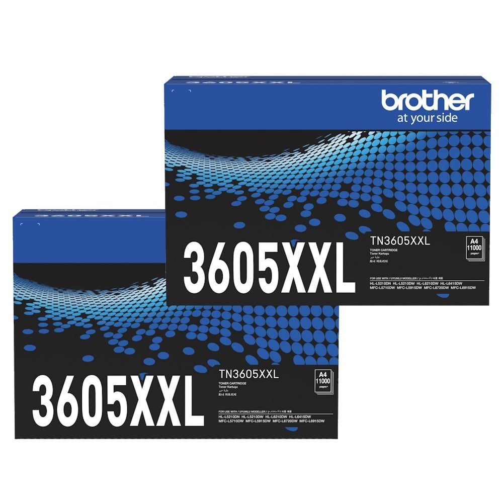 Genuine Brother TN3605XXL Toner Cartridge Extra High Yield 2 PACK