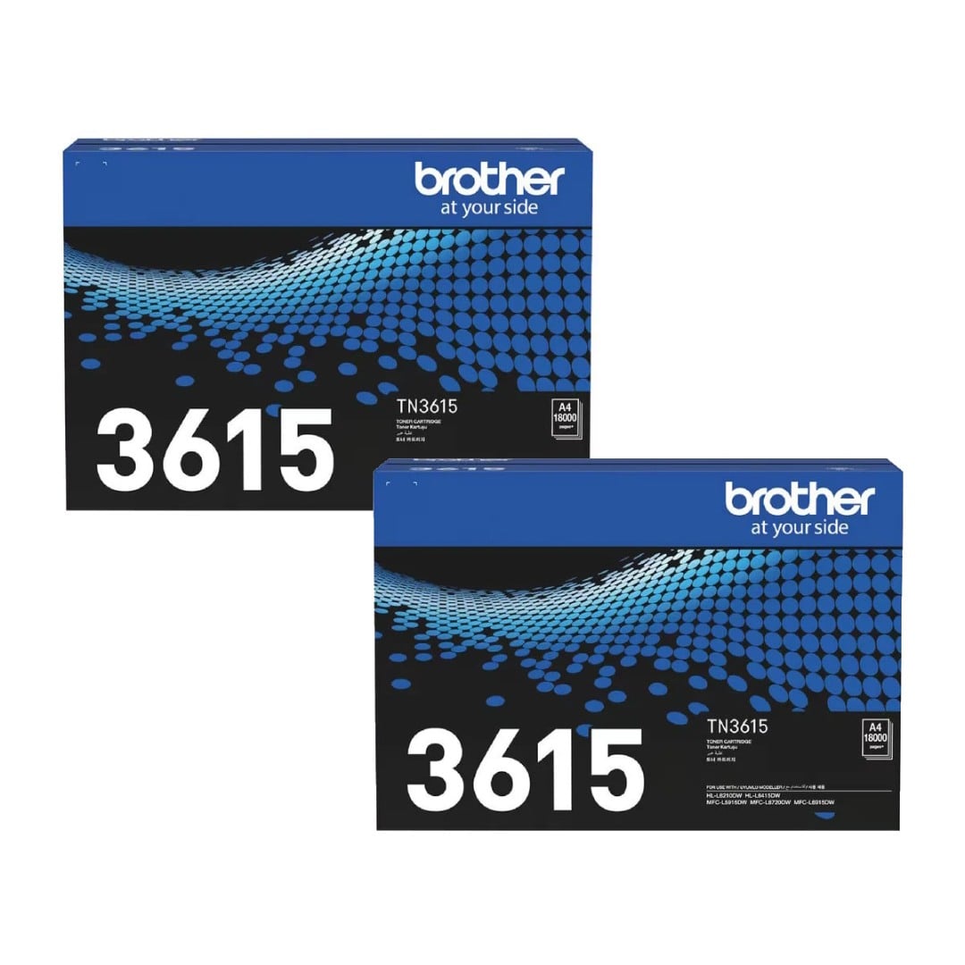 Genuine Brother TN3615 Toner Cartridge Ultra High Yield 2 PACK