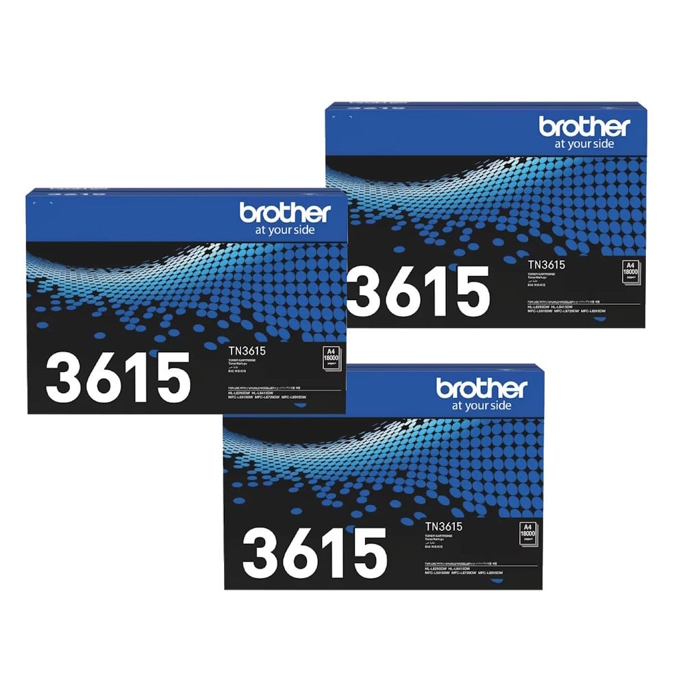 Genuine Brother TN3615 Toner Cartridge Ultra High Yield 3 PACK