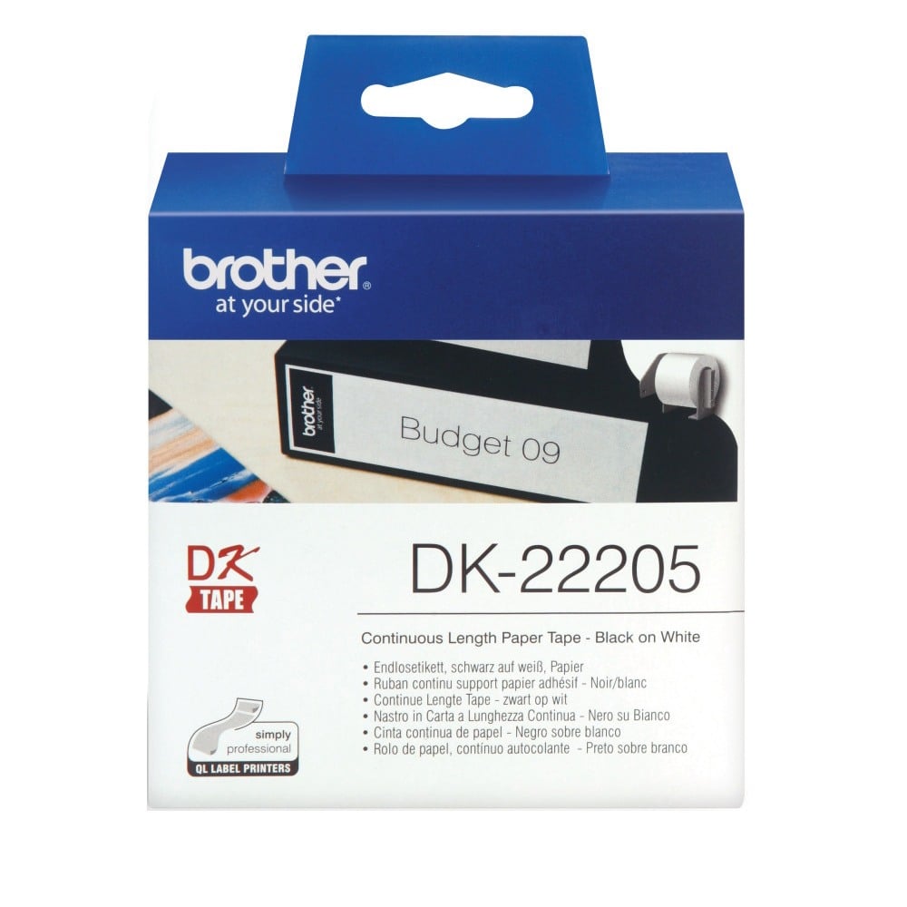 Brother DK-22205 Continuous White Label Roll - 62mm x 30.48m Brother DK-22205 Continuous White Label Roll - 62mm x 30.48m