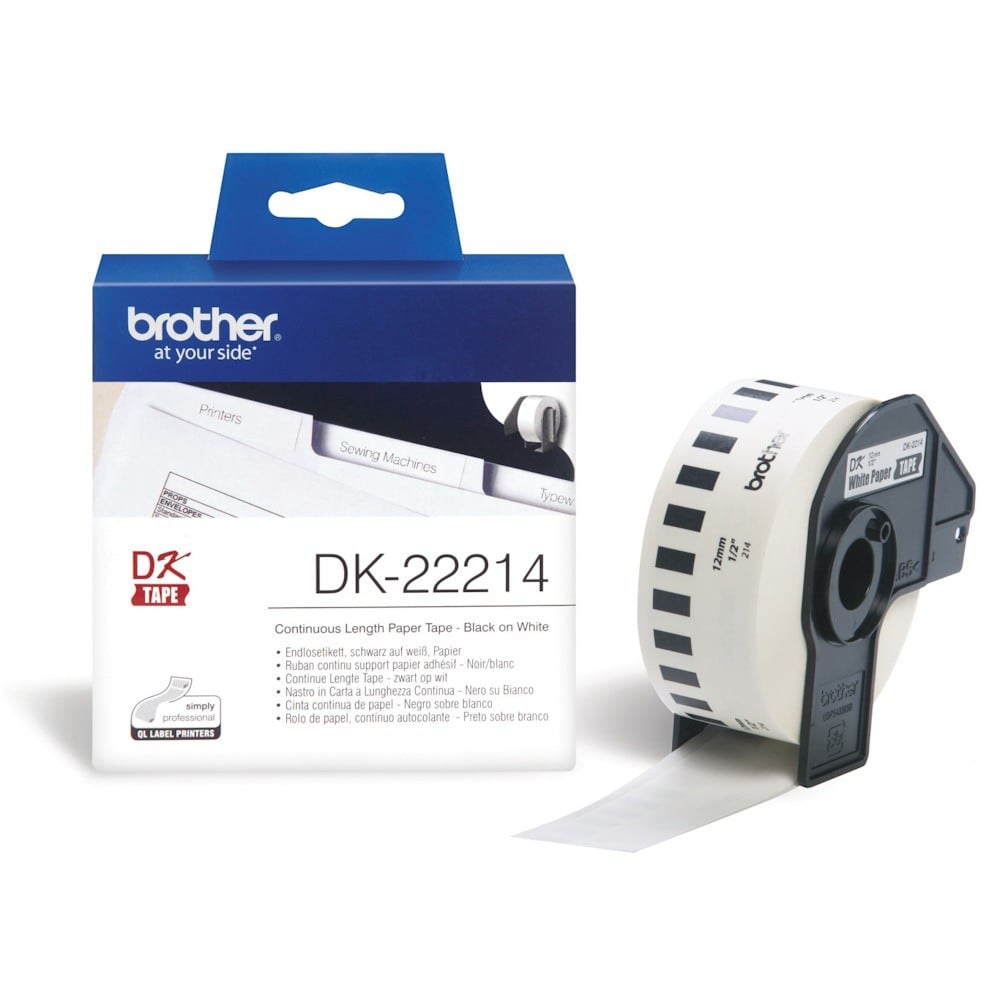 Brother DK-22214 Continuous White Label Roll - 12mm x 30.48m