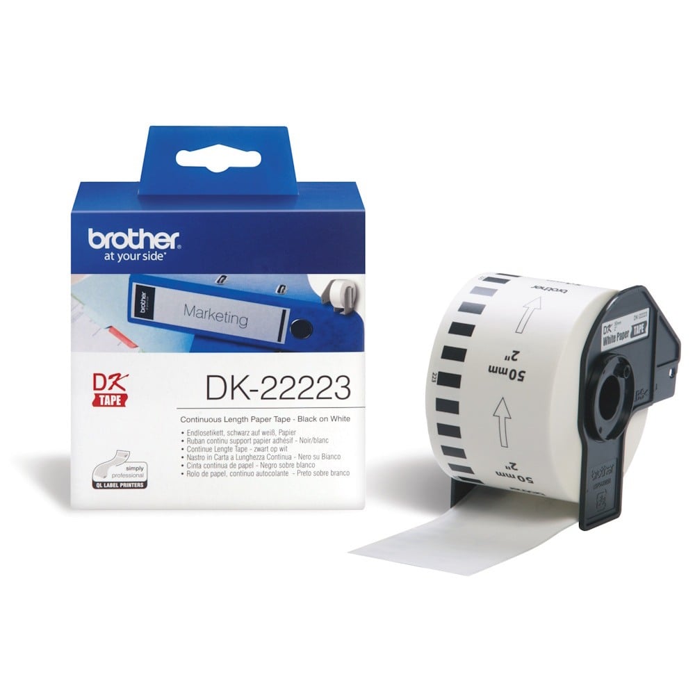 Brother DK-22223 Continuous White Label Roll - 50mm x 30.48m