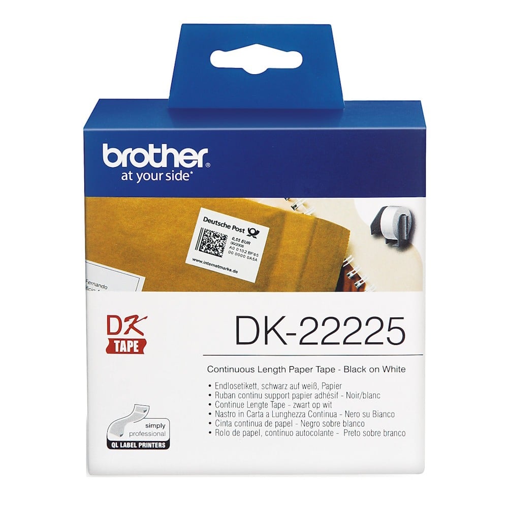 Brother DK-22225 Continuous White Label Roll - 38mm x 30.48m Brother DK-22225 Continuous White Label Roll - 38mm x 30.48m