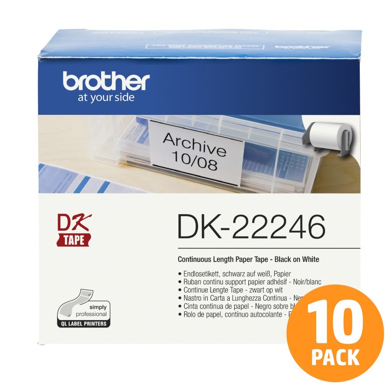 Brother DK-22246 Extra Wide Continuous White Label Roll - 103mm x 30m - 10 PACK Brother DK-22246 Extra Wide Continuous White Label Roll - 103mm x 30m - 10 PACK