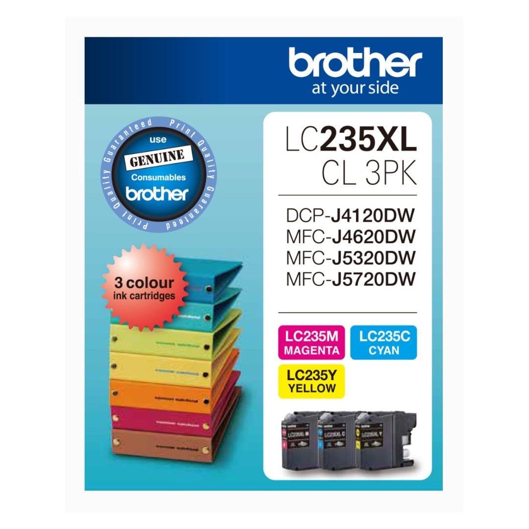 Genuine Brother LC235XLCL3PK Colour Ink Cartridge Value Pack High Yield Genuine Brother LC235XLCL3PK Colour Ink Cartridge Value Pack High Yield