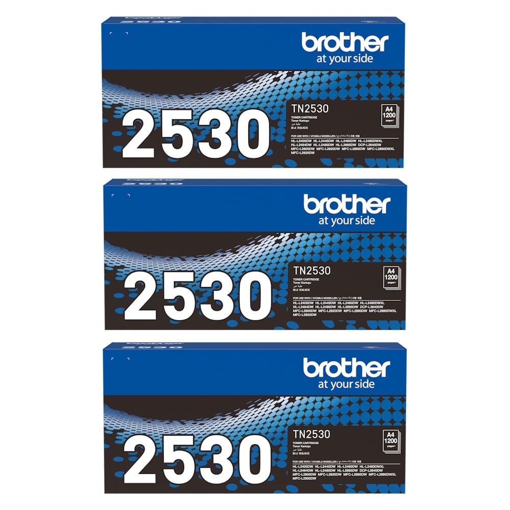 Genuine Brother TN2530 Toner Cartridge Standard Yield 3 PACK