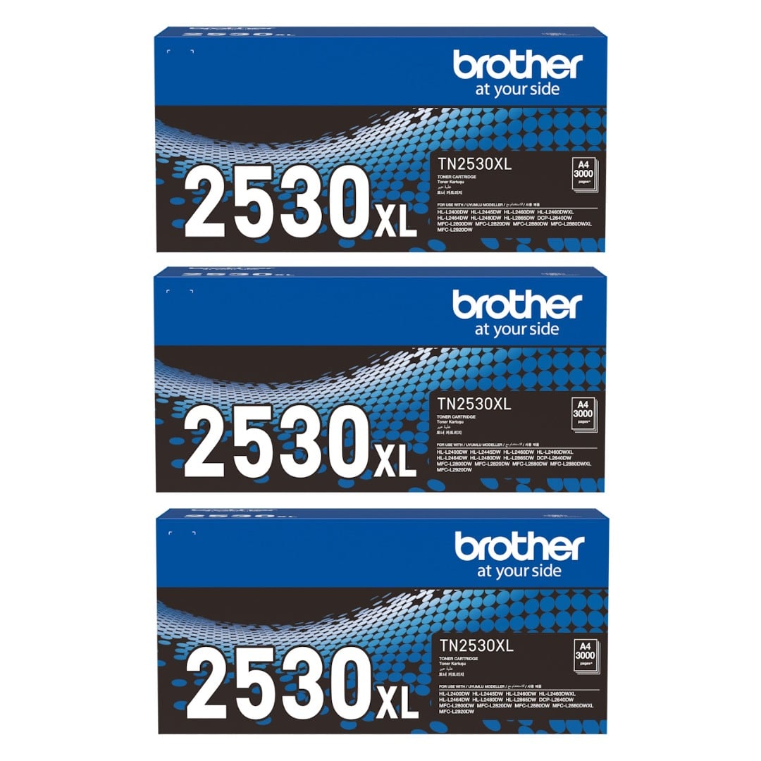Genuine Brother TN2530XL Toner Cartridge High Yield 3 PACK