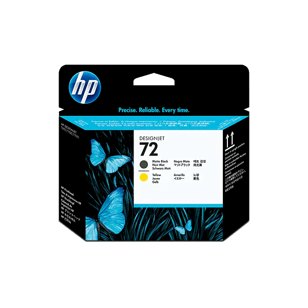 Genuine HP 72 C9384A Matte Black & Yellow Printhead