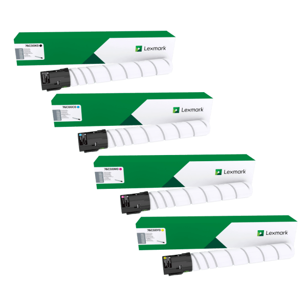 Genuine Lexmark 76C00K0 76C00C0 76C00M0 76C00Y0 Toner Combo Value Pack