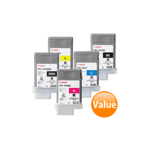 Genuine Canon PFI-102 PFI-104 Ink Cartridge Value Pack Genuine Canon PFI-102 PFI-104 Ink Cartridge Value Pack