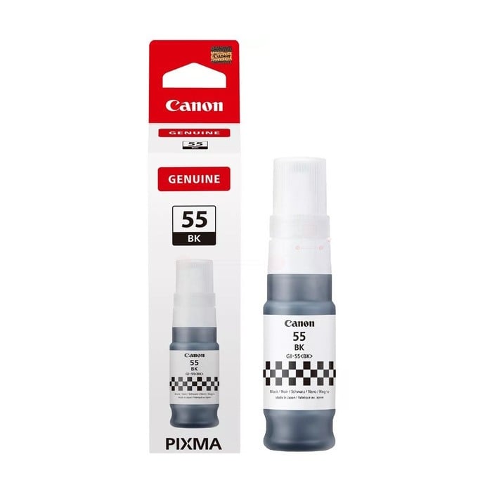 Genuine Canon Maxify GI-55 Pigment Black Ink Bottle GI55BK