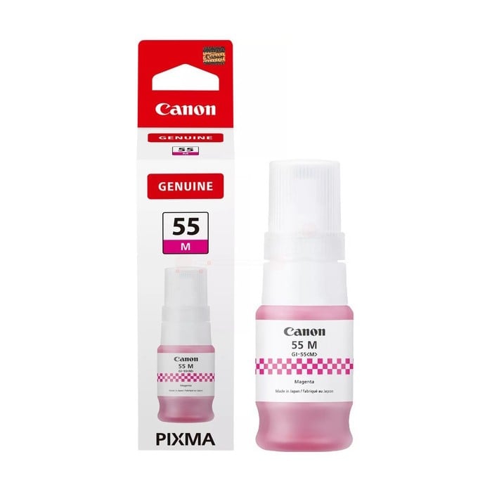 Genuine Canon Maxify GI-55 Pigment Magenta Ink Bottle GI55M