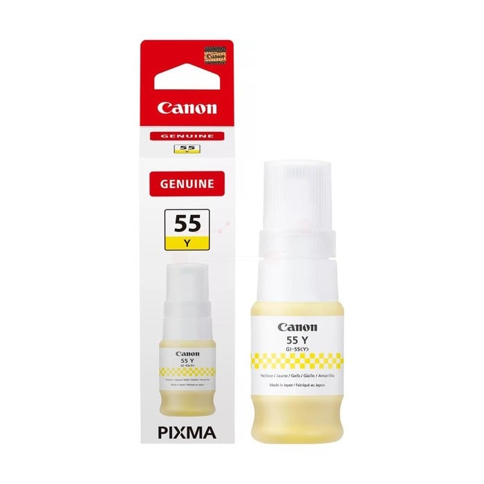 Genuine Canon Maxify GI-55 Pigment Yellow Ink Bottle GI55Y