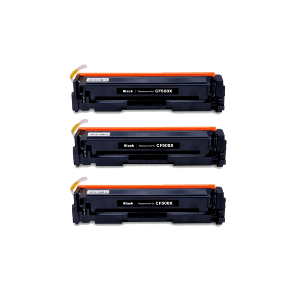 Compatible HP 202X Black Toner High Yield CF500X 3 PACK Compatible HP 202X Black Toner High Yield CF500X 3 PACK