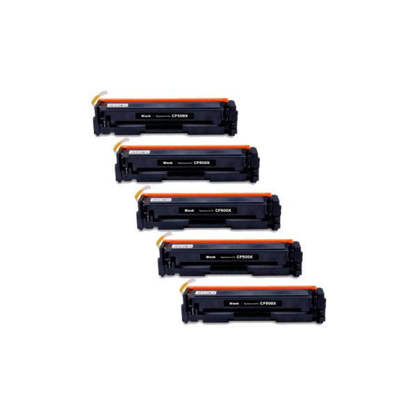 Compatible HP 202X Black Toner High Yield CF500X 5 PACK Compatible HP 202X Black Toner High Yield CF500X 5 PACK