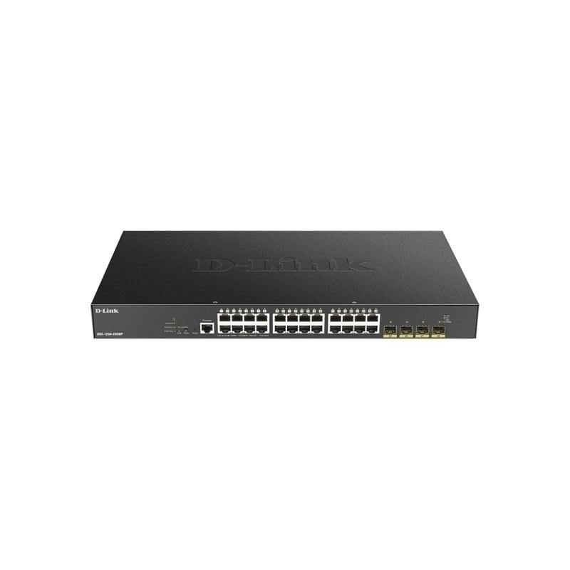 D-Link 28-Port Gigabit Smart Managed PoE Switch with 24 RJ45 and 4 SFP+ 10G Ports D-Link 28-Port Gigabit Smart Managed PoE Switch with 24 RJ45 and 4 SFP+ 10G Ports
