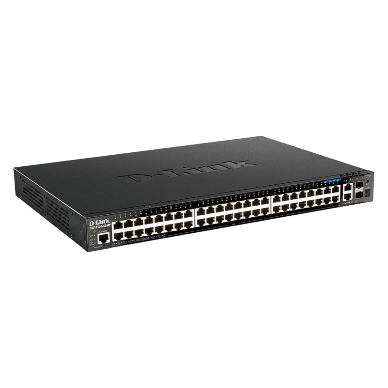 D-Link 52-Port Gigabit Smart Managed Stackable L3 Switch with 48 1000Base-T & 2 10GBase-T/SFP+Ports