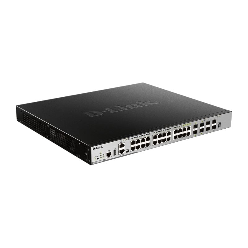 D-Link 28-Port Layer 3 Stackable Gigabit PoE Switch with 4 10GbE Ports
