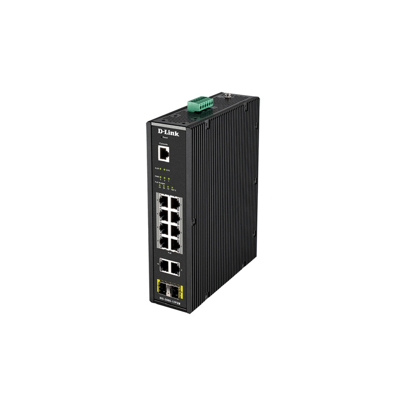 D-Link 12-Port Gigabit Industrial Smart Managed PoE Switch with 2 SFP ports