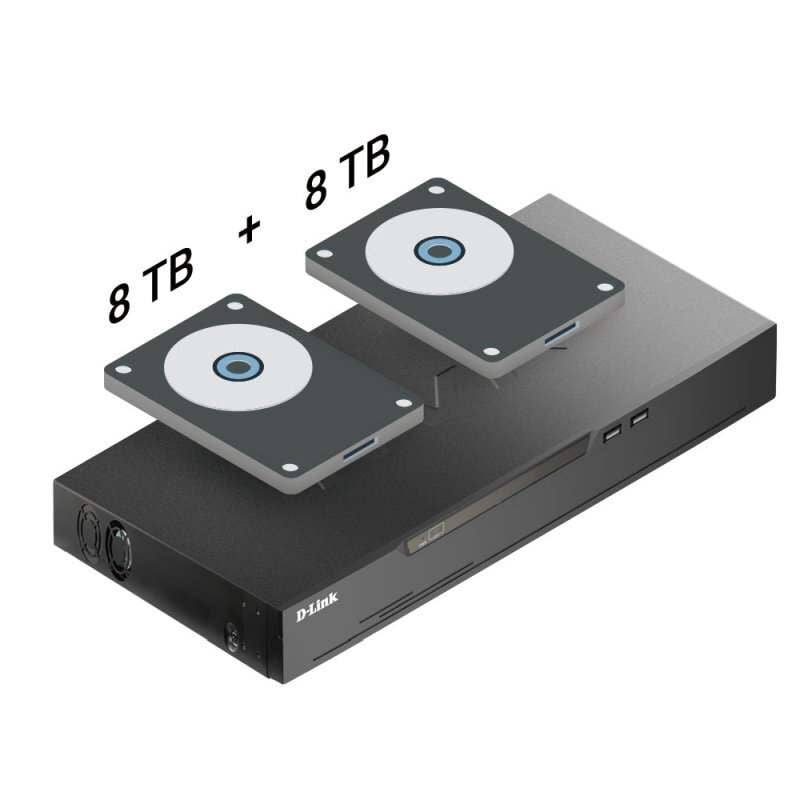 D-Link 16-Channel H.265 Network Video Recorder with 16 PoE ports