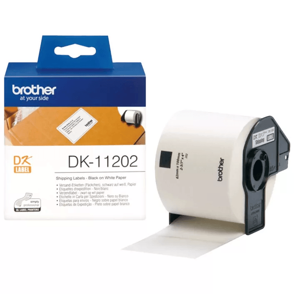 Brother DK-11202 Shipping/ Name Badge Label Roll - 62mm x 100mm - 300 per roll